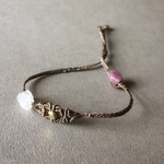 スボデューメン＆ピンクトルマリン macramé bracelet