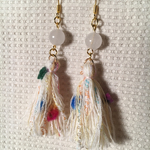 タッセル＆パワーストーンピアス