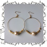 コットンパールのフープピアス