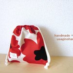 【ご予約品】赤い花　マスク入れ