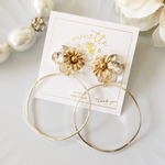 ♡gold hoop clear bijou♡