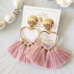 ♡Pink Heart fringe♡