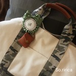 イニシャルブローチ☆再生産☆カーキ
