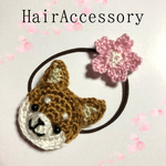 春＊*桜と柴犬のヘアゴム