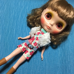 ブライス、リカちゃん、ジャンプスーツショートパンツベストセット、ピンク