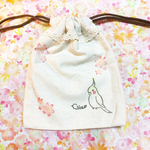 お名前入れます♡オカメインコ 花柄巾着