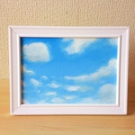油絵原画『青空』　額縁付き