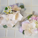 【再販】*親子でお揃い*紫陽花のバレッタ【purple*white】 