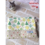 仕切り付きポーチ♡ハリネズミとふくろうさんの森