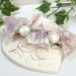 【送料込み】 galette  ❇ pink  marble  バレッタ   
