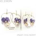 《再販》pansy viola＊heart ピアス/イヤリング