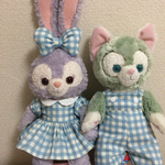 受注販売水色チェックのステラルー&ジェラトーニ