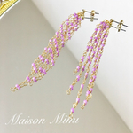 ライラックフリンジピアス