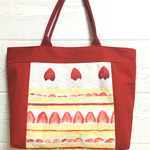 【yukitty様オーダー品】大きめイチゴケーキ♡トートバッグ