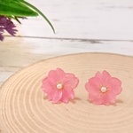 桜ピアス／イヤリング  （紫陽花  サクラピンク）