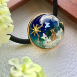 cat with  sleeping moon ヘアゴム レジン