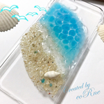 再販＊手描き ”BEACH＊TROPICAL RESORT” 貝殻無し iPhoneケース/カバー