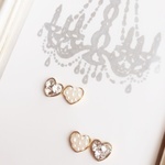 スワロとパール♡ふんわり立体ハート♡お揃いイヤリングorピアス