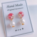 かすみ草♡レジン✳︎パールピアス✳︎