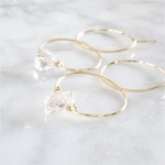 送料無料14kgf*Herkimerdiamond W rings pierced earring / earring