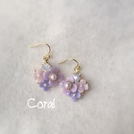  紫陽花のビジューピアス☆