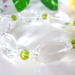 ✨まばゆい輝き✨プレミアムダイアモンド・オクタゴンカットクリスタル☆１８×２５ｍｍ☆幸運☆ＡＡＡ☆ペリドット☆７ｍｍ☆１８ｃｍ☆バングルにもＯＫです♪☆