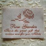 【SALE】送料無料♪オリジナル布製タグ*ROSE刺繍ライトブラウン*5枚セット