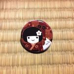 花日和 畳 妖怪缶バッジ「梅子ちゃんと猫さん」