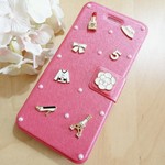 F11）iPhone★【全色再販！】かわいいチャームの手帳型ケース