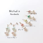 色違いの2粒パールのピアス イヤリング