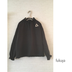 黒リネンのゴムスタンドカラー ブラウス
