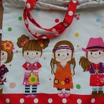 ★ハンドメイド★体操着袋☆赤水玉女の子柄