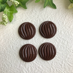 ドイツヴィンテージウエーブ柄アクリルカボション チョコレート 4個セット