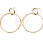 ERG-651-MG【2個入り】ダブルリングピアス,Double Linked Rings Post Earring