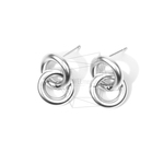 ERG-656-MR【2個入り】ダブルリングピアス,Tiny Two Linked Rings Post Earring
