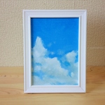油絵原画『青空』　額縁付き