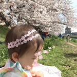 ［送料込］桜のようなピンクのお花のベビーヘアバンド