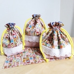 お弁当袋&巾着&ランチョンマット&コップ入れ 4点セット