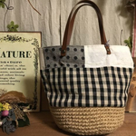 麻ひも布かばん　ナチュラルパッチ