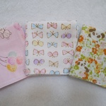 ミニガーゼハンカチ３枚セット（１６×１６）＊くま・ちょうちょ