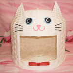 猫ちゃんのドーム型ハウス（猫ちぐら・白）