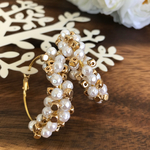 vintage pearl 使用 大ぶりフープピアス bubble LUCE