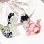 <8個>　和柄模様猫のアクリルチャーム　