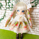 オビツ11サイズ服うさみみ苺ドレスセット