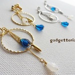 カプリブルーのアシンメトリーピアス/イヤリング