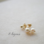 【14k gold filled】あこやパールのひと粒ピアス