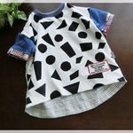 ☆【100size】ゆったり後ろ下がりＴシャツ☆つみき柄