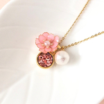 桜ひと花  春色スワロのパールネックレス（八重）