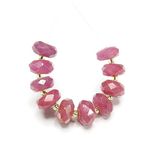 石街AAAルビーボタンカット約5x8mm10粒セット女性人気天然石