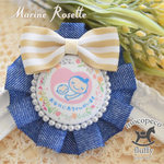 再販×4✩選べるマーク✩マタニティ ロゼット❁デニム風ブルー❁ボーダー柄ベージュ【39】